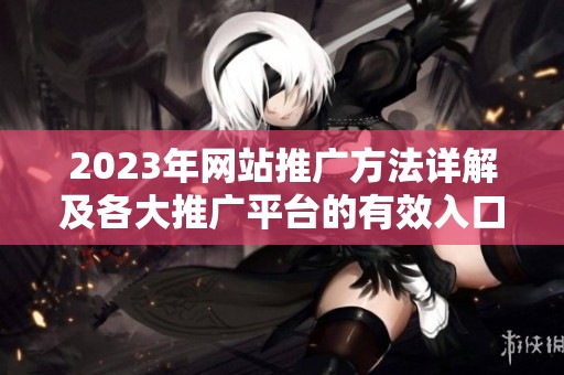 2023年网站推广方法详解及各大推广平台的有效入口总结