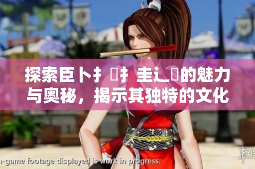 探索臣卜扌喿扌圭辶畐的魅力与奥秘，揭示其独特的文化背景