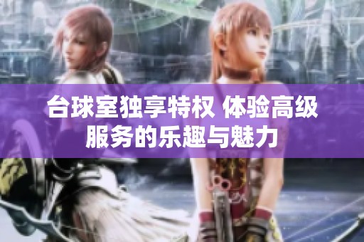 台球室独享特权 体验高级服务的乐趣与魅力