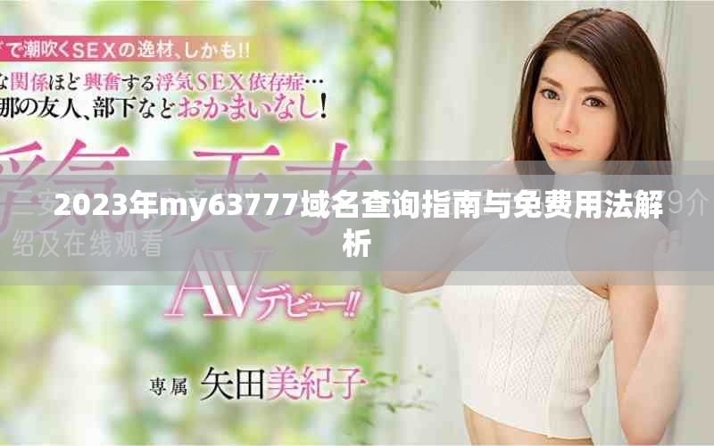 2023年my63777域名查询指南与免费用法解析