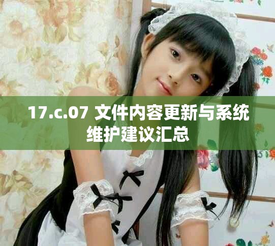 17.c.07 文件内容更新与系统维护建议汇总