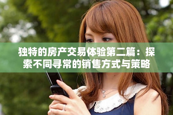 独特的房产交易体验第二篇：探索不同寻常的销售方式与策略